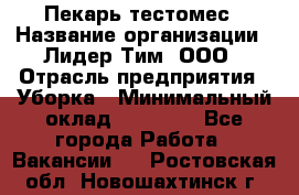 Пекарь-тестомес › Название организации ­ Лидер Тим, ООО › Отрасль предприятия ­ Уборка › Минимальный оклад ­ 30 000 - Все города Работа » Вакансии   . Ростовская обл.,Новошахтинск г.